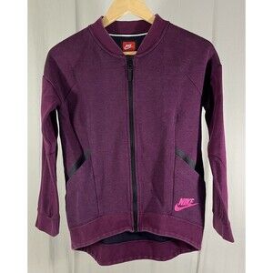 Nike Sportswear Tech Pack Full Zip Track Jacket Sweatshirt Purple Kids Size L